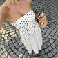 📢📢40% OFF !! ⏰ WOMEN'S OFF-SHOULDER POLKA DOT DRESS — Flattering Ruched Waist & Flowing A-Line Evening Wear ✨