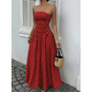 📢📢40% OFF !! ⏰ WOMEN'S OFF-SHOULDER POLKA DOT DRESS — Flattering Ruched Waist & Flowing A-Line Evening Wear ✨