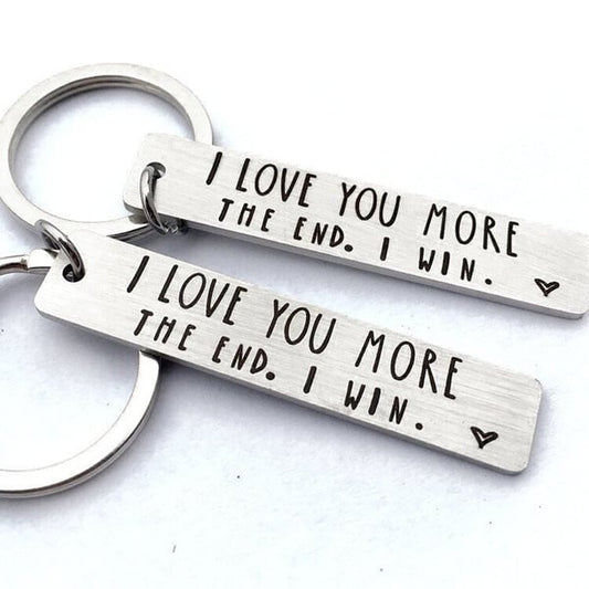 💓 "I love you more in the end I win" Funny keychain for birthday📢📢BUY 1 GET 1 FREE ⏰