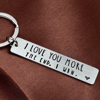 💓 "I love you more in the end I win" Funny keychain for birthday📢📢BUY 1 GET 1 FREE ⏰
