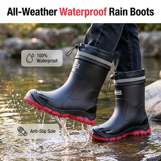 📢📢40% OFF !! ⏰Unisex Mid-Calf Waterproof Rain Boots