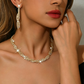 📢📢50% OFF !! ⏰Sparkling Rhinestone Claw Chain Necklace & Earrings Set for Women