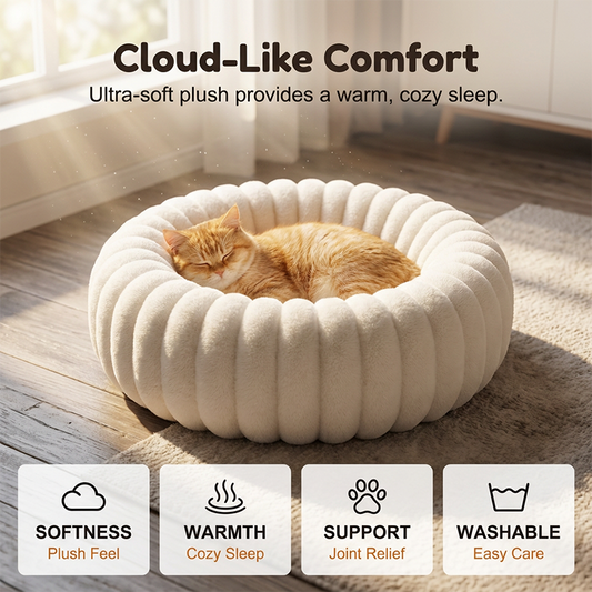 📢📢50% OFF !! ⏰Ultra-Soft Round Calming Cat & Dog Bed
