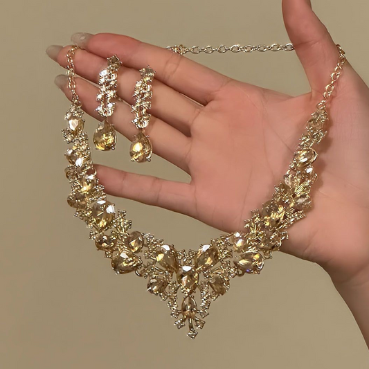 📢📢40% OFF !! ⏰Elegant Yellow Sparkling Rhinestone Jewelry
