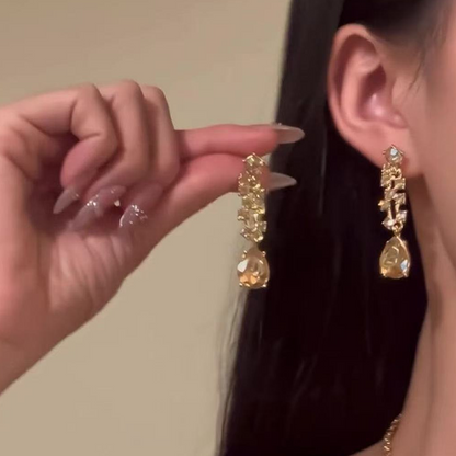 📢📢40% OFF !! ⏰Elegant Yellow Sparkling Rhinestone Jewelry