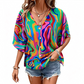 🔥Last Day Special Sale 60% OFF!!💝Women's V-Neck Bohemian Print Blouse Summer Loose Fit Shirt