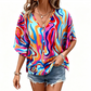 🔥Last Day Special Sale 60% OFF!!💝Women's V-Neck Bohemian Print Blouse Summer Loose Fit Shirt