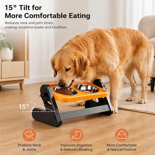 📢📢40% OFF !! ⏰Adjustable Height Ergonomic Elevated Pet Bowl