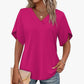 📢📢40% OFF !! ⏰ V-Neck Flutter Sleeve Blouse – Soft Feminine Breeze 🌸