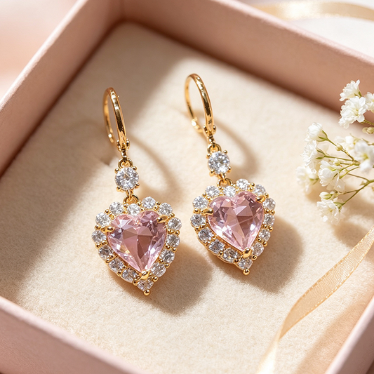 📢📢40% OFF !! ⏰ Sparkling Heart-Shaped Drop Earrings