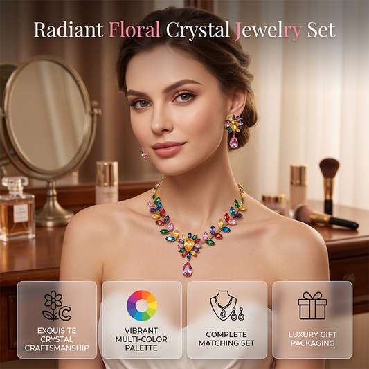 📢📢50% OFF !! ⏰ Women Casual Colorful Floral Necklace Set – Vibrant flowers, lightweight & elegant – Perfect for everyday wear & special occasions ✨