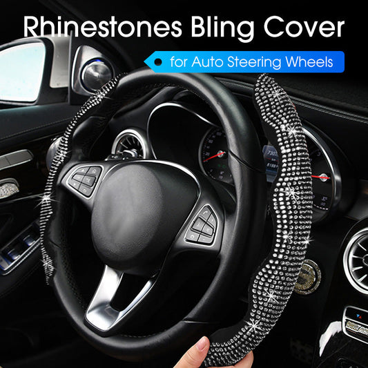 📢📢40% OFF !! ⏰Rhinestones Bling Cover for Auto Steering Wheels