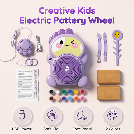 📢📢40% OFF !! ⏰Kids Electric Pottery Wheel DIY Clay Craft Kit