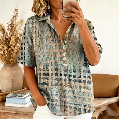 📢📢40% OFF !! ⏰Women’s Casual Loose Fit Collared Blouse for Summer
