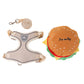 📢📢40% OFF !! ⏰Offer your furry friend a comfortable travel experience!🦮Cute Hamburger Pet Harness and Leash Set with Mini Backpack🍔🦮