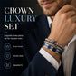 👑 50% OFF! ✨ Men's Stainless Steel Crown Bracelet 3-Piece Set – Hand-Set AAA Zircons, PVD Electroplating & Adjustable 17-21cm Fit – Urban Luxury for Suits & Street Style 💎