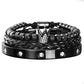👑 50% OFF! ✨ Men's Stainless Steel Crown Bracelet 3-Piece Set – Hand-Set AAA Zircons, PVD Electroplating & Adjustable 17-21cm Fit – Urban Luxury for Suits & Street Style 💎