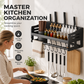 Wall-Mounted Kitchen Rack with Spice Shelf