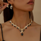 📢📢40% OFF !! ⏰Sparkling Teardrop Pendant Necklace and Earrings Set
