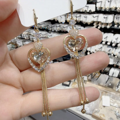 🎉 2026 Sale — Over 29,500 Sold!💖 Statement Heart Tassel Earrings