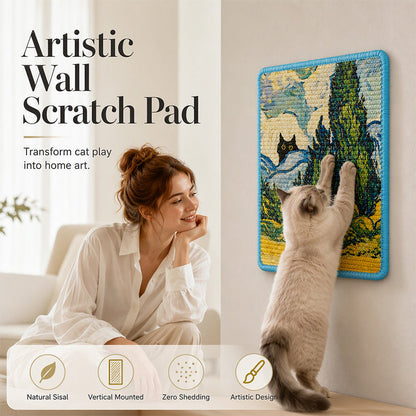 📢📢40% OFF !! ⏰ 2026 Sale — Over 20200 Sold!💞 Wall Mounted Artistic Sisal Cat Scratcher‑Decorative 🐱