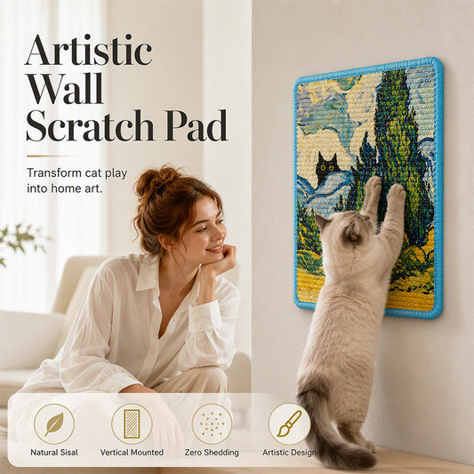 📢📢40% OFF !! ⏰ 2026 Sale — Over 20200 Sold!💞 Wall Mounted Artistic Sisal Cat Scratcher‑Decorative 🐱