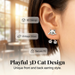 🎉 LIMITED TIME 50% OFF! 🐱 3D Cute Peeking Cat Stud Earrings – Playful Front-Back Design, Vintage Silver Finish & Lightweight Comfort ✨