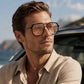 Unisex Oversized Square One-Piece Sunglasses