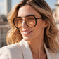 Unisex Oversized Square One-Piece Sunglasses