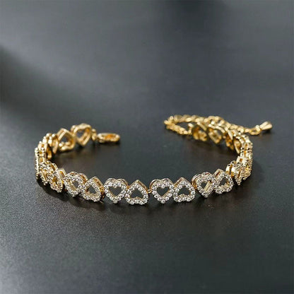 Women's Elegant Sparkling Heart Bracelet