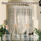 Embroidered Floral Tie-Up Sheer Curtain