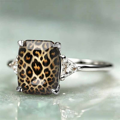 Vintage Leopard Print Copper Ring