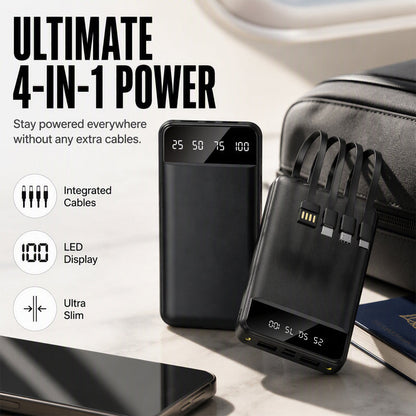 📢📢40% OFF !! ⏰Portable Power Bank with 4 Built-in Cables