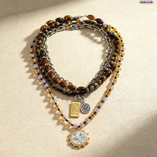 📢📢40% OFF !! ⏰Retro Multi-Layer Beaded Necklace