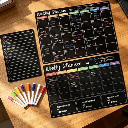 📢📢40% OFF !! ⏰Magnetic Fridge Calendar Planner Set with Markers