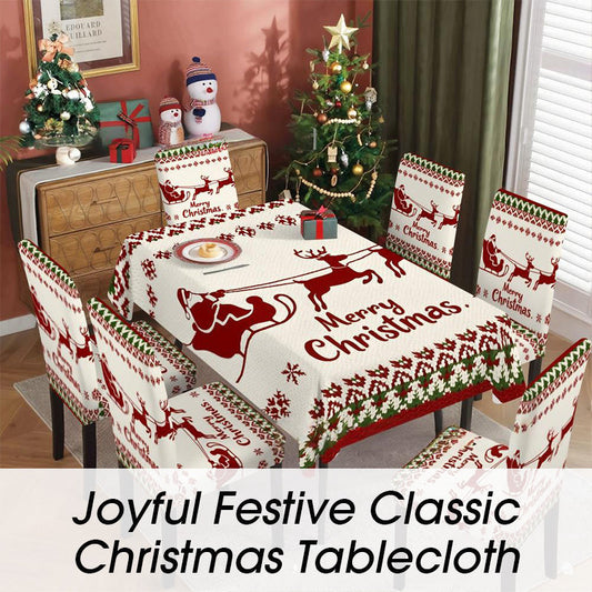 📢📢50% OFF !! ⏰Joyful Festive Classic Christmas Tablecloth