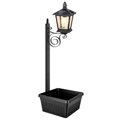 Outdoor Solar Garden Light with Planter Base