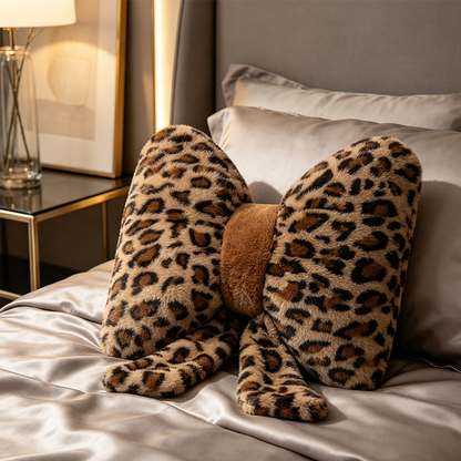 🐆🎀Leopard Print Bowknot Throw Pillow