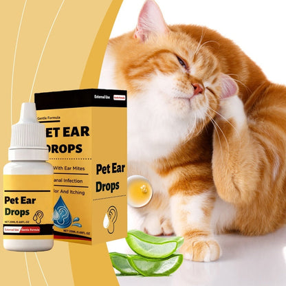 ⏳Limited-time 50% off⏰Gentle Pet Ear Drops for Itch Relief & Cleaning🐶🐱👂💧