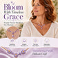 Elegant Purple Zircon Flower Pendant Necklace