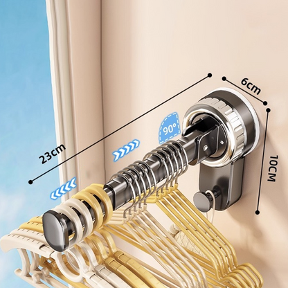 🏠 Foldable Telescopic Suction-Cup Hanger Rack – No-Drill Retractable Clothes Drying Pole