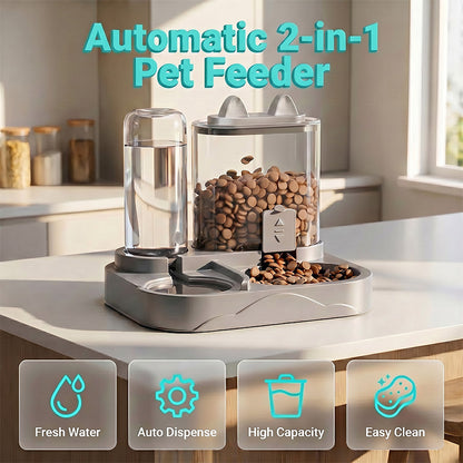 📢📢40% OFF !! ⏰2-in-1 Pet Feeder and Water Dispenser