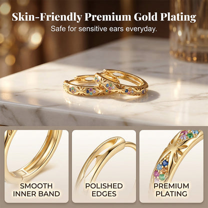 📢📢40% OFF !! ⏰ Sparkling Zircon Hollow Hoop Earrings