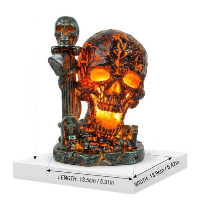 Halloween Resin Skull Lamp Glowing Tabletop Ornament