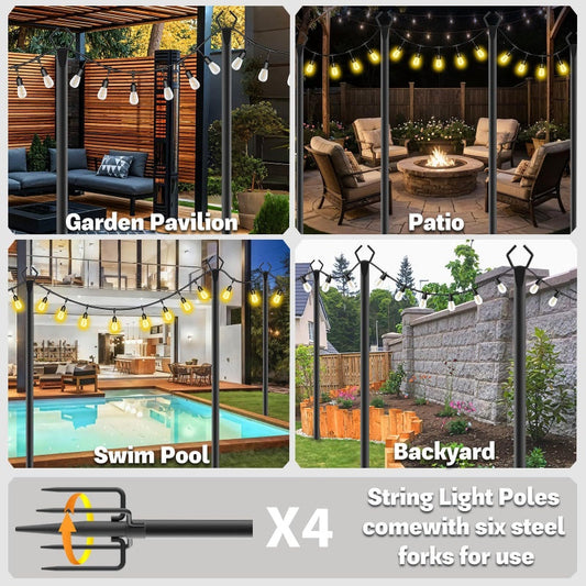 📢📢50% OFF !!⏰️Outdoor String Light Pole