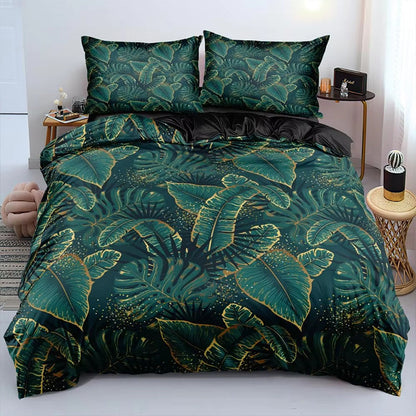 Tropical Palm Leaf Bedding Cover Set