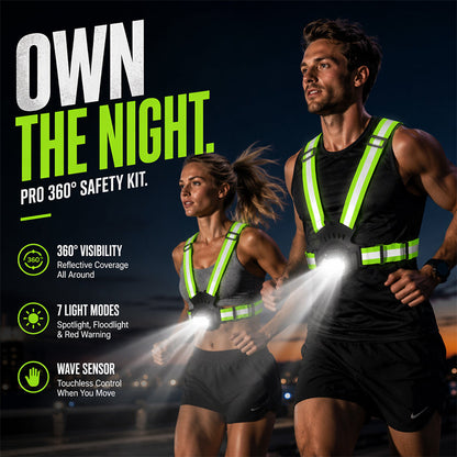 📢📢40% OFF !! ⏰Rechargeable LED Chest Light with Reflective Straps