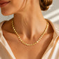 Women's Elegant Gold Plated Flat Chain Necklace