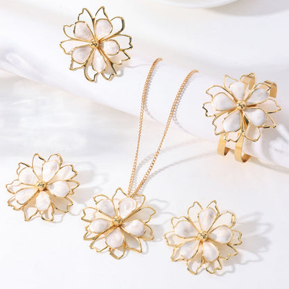 Elegant Double Layer Hollow Flower Jewelry