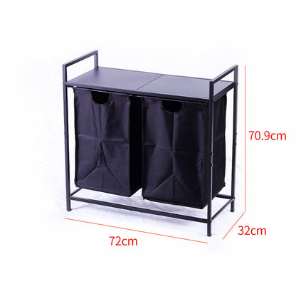 Dual Sorter Laundry Hamper with Storage Shelf